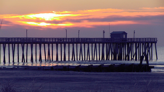 Sunrise and Fishing Pier, Margate City, New Jersey