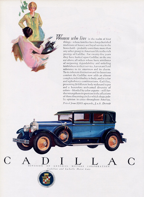 Magazine ad for the 1927 Cadillac.