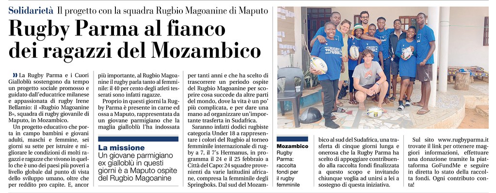 Gazzetta di Parma 21.02.24 - Raccolta fondi Magoanine