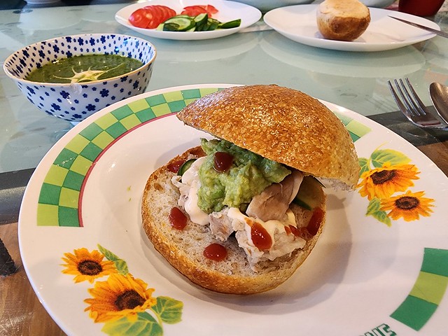 Julia's chicken and avocado sandwich roll for dinner - S22