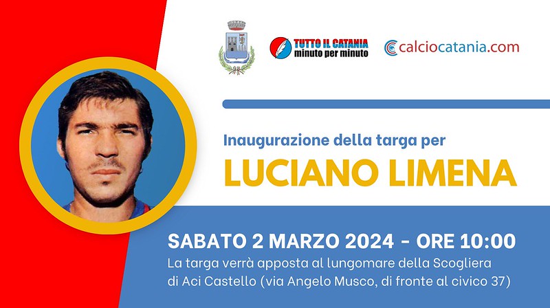 Sabato 2 marzo inaugurazione della targa in memoria di Luciano Limena