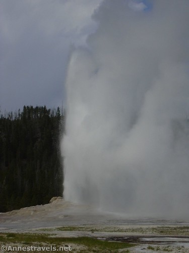 Old Faithful in 2003.  Our digital camera quality is improving, but not by much!  Yellowstone National Park, Wyoming