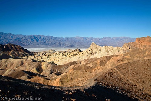 My first views after scrambling up the sketchy dry wash - to the Red Cathedral Canyon Crest, Death Valley National Park, California