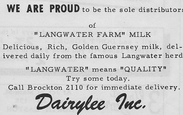 Dairylee, Inc., 610 Washington St., Easton, MA, source, Green Flyer, info, Easton Historical Society,