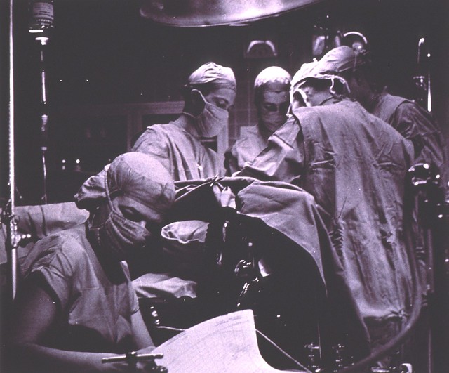 Open-Heart Surgery, NIH, 1955. Photo by R. Perry