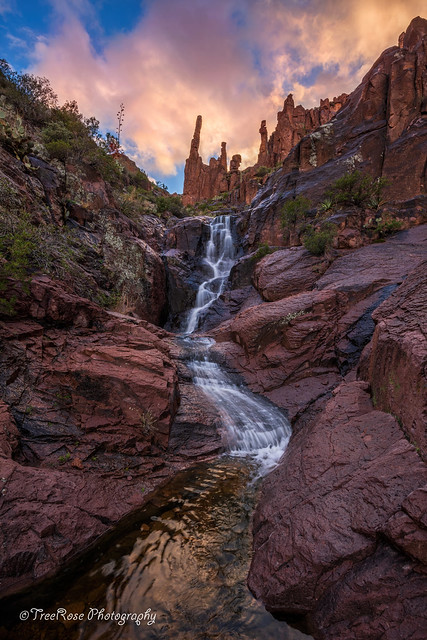 Superstition Waterfall Sunset