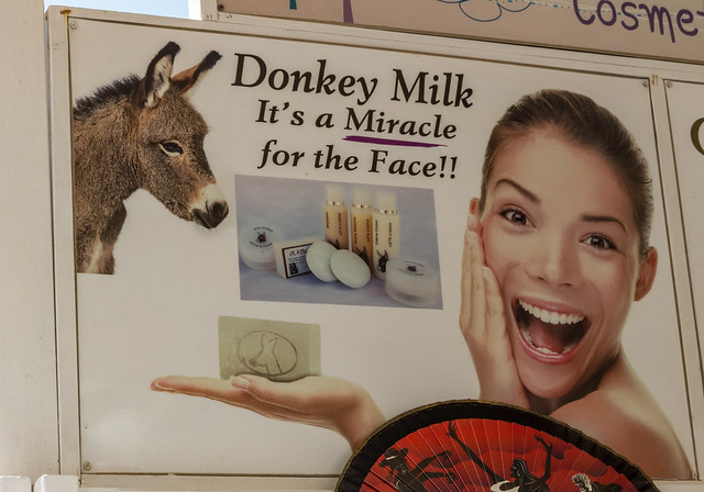 Donkey Milk - Advertising in Santorini, Greece