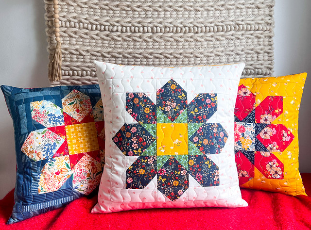 Quilted Sawtooth Flower Pillows-1
