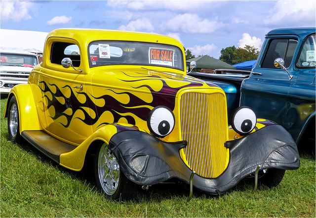 Flamed Out 1933 Ford 3 Window Coupe Hot Rod