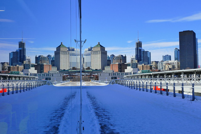 Late winter reflection view - Montreal, Qc Canada
