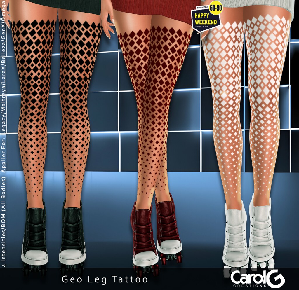 Exclusive 60L$ Happy Weekend! ♥Geo Leg Tattoo [CAROL G]