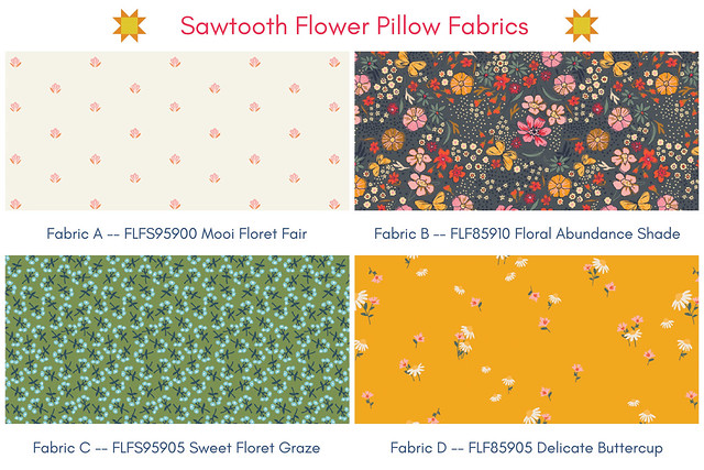 Sawtooth Flower Pillow Fabrics