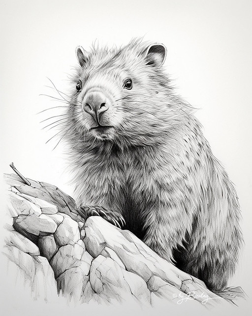 Wombat - Pencil Sketch