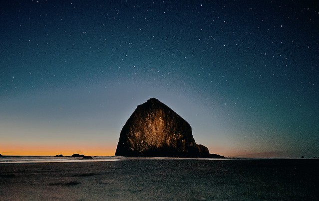A million shining stars over Haystack Rock  - Cannon Beach, Oregon