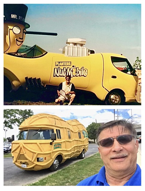 On this date 2/23 in 1918, Planters debuted Mr. Peanut in The Saturday Evening Post  I saw Mr. Peanut and his Peanutmobile Hot Rod at Chicagoland Speedway.And later I saw the other Peanutmobile parked at a hotel on Manhium Rd in Rosemont, IllinoisWhich on