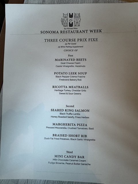 Restaurant week menu