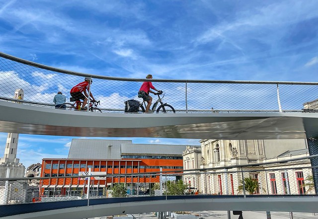 De fietsspiraal bij het station van Leuven
