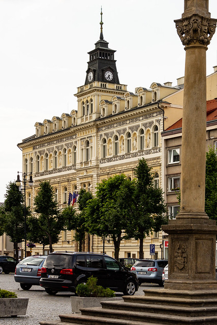 Town Hall & Marian Column, Louny, Bohemia, Czechia