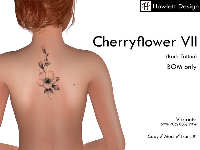 [HDesign] Cherryflower VII (Back Tattoo)