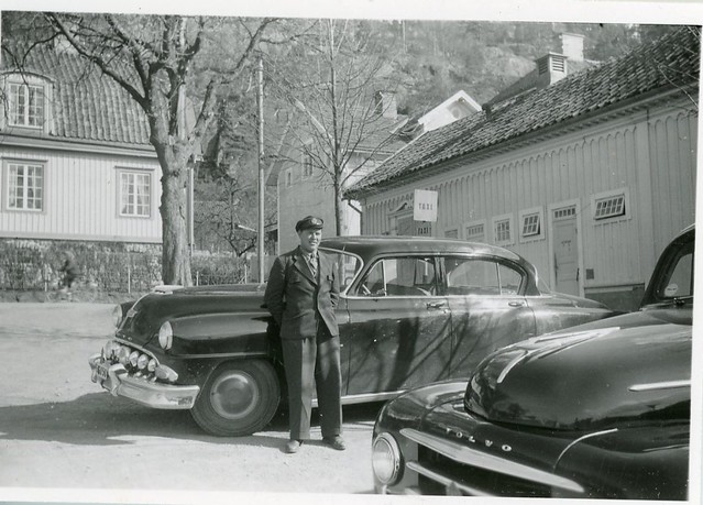 1953 De Soto Powermaster Six Four‐Door Sedan taxibil, Gränna Torg, Gränna, 1950‐tal