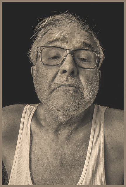 Old Man in an Undershirt & Glasses 2024; Unshaven