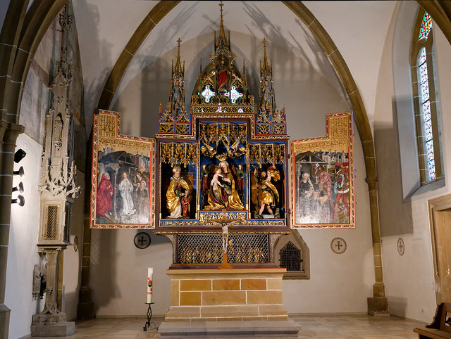 Der Altar der evangelischen Stadtkirche St. Blasius in Bopfingen
