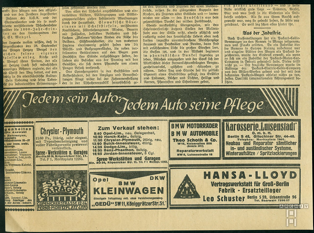 ArchivTappen41(5P)176 Zeitungsfragment, Vossische Zeitung, Berlin, 1920er