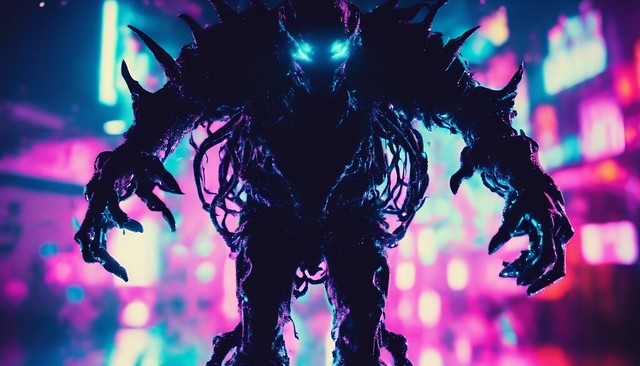 Luminescent Convergence: Cyber Shadow Demon