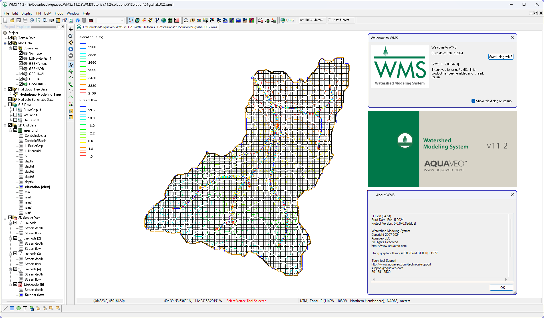 Working with Aquaveo Watershed Modeling System 11.2.8 full