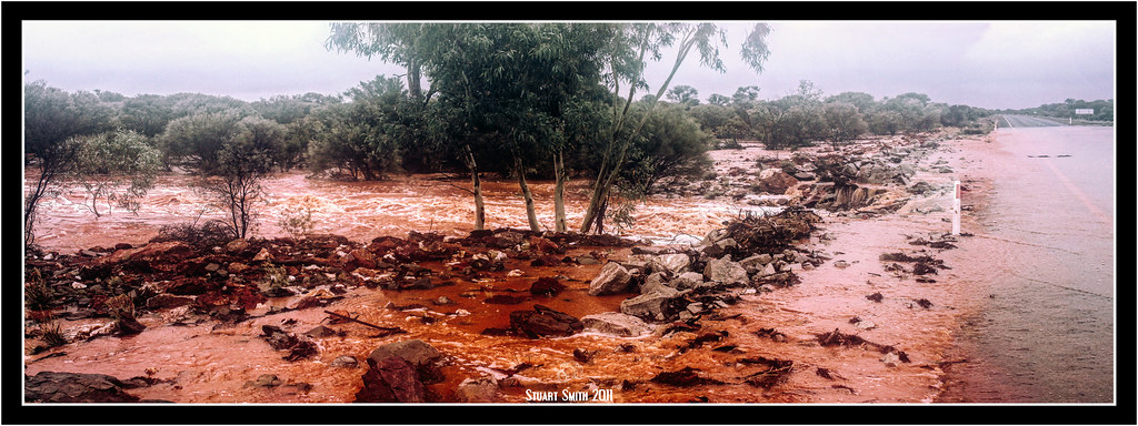 Station Creek Flooding, Goldfields Highway, Leonora, Western Australia