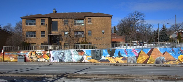 The Rebirth, The Awakening Mural by the Essencia Art Collective, ArtWorxTO, Caledonia Road and 1265 Lawrence Avenue West, North York, Toronto, ON