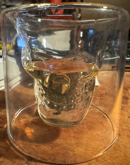 Whisky in a scull glass