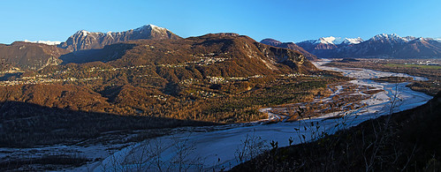 Monte di Ragogna views towards the northeast, italy italia furlania carnicalps montediragogna tagliamento tilment panorama landscape river