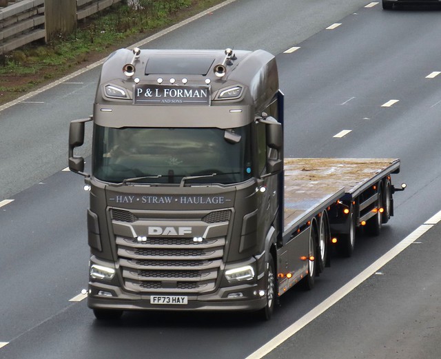 P & L Foreman & Sons, DAF-XG (FF73HAY) On The A1M Southbound, Fairburn Flyover, North Yorkshire 14/2/24