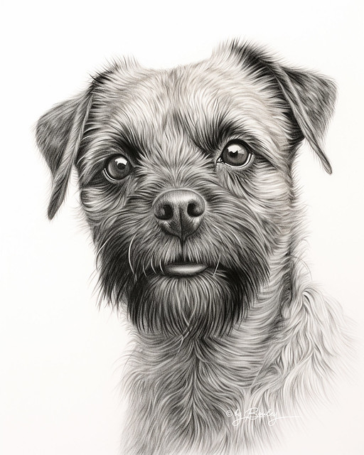 Border Terrier - Pencil sketch