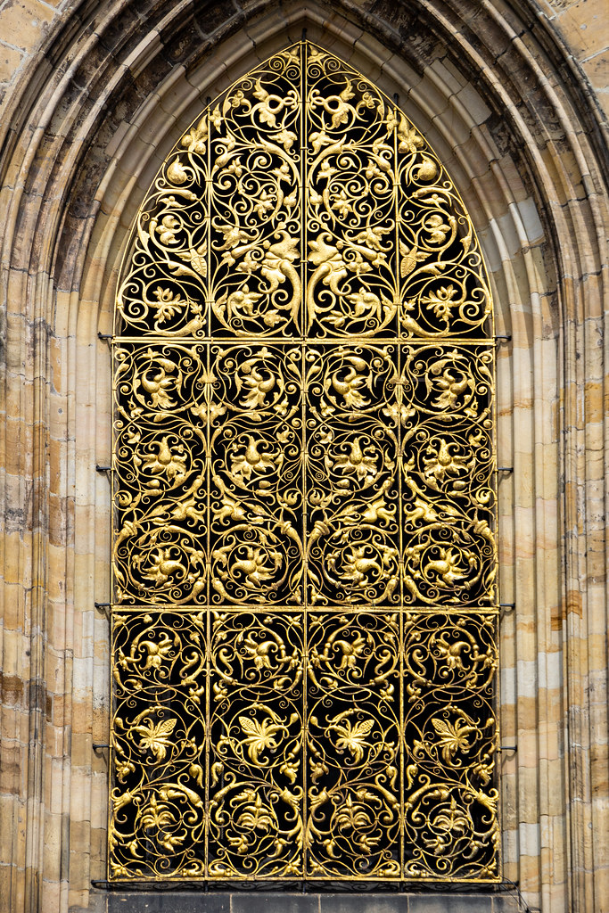 Golden Gate, St. Vitus Cathedral, Prague Castle, Hradčany, Prague, Bohemia, Czechia