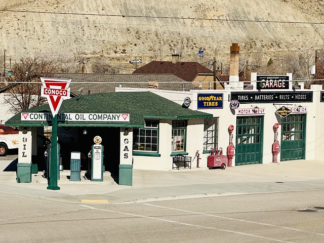 Historic Conoco Gas Station. Helper, Utah. Contributing Building to the NRHP District.