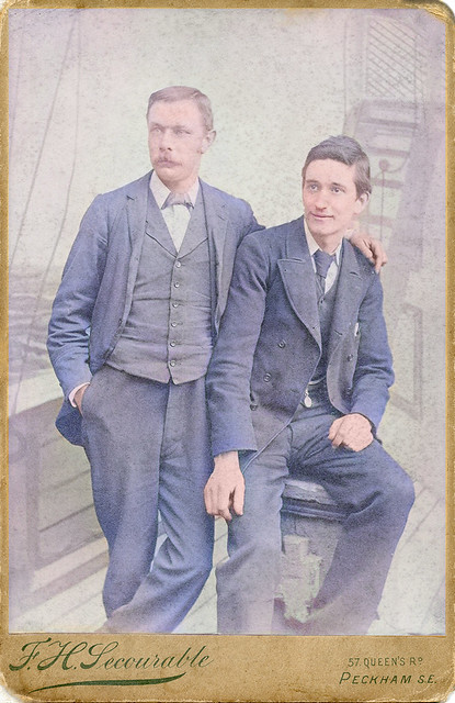 Unknown Male Sitters, taken by Francis Hans Secourable - Restoration