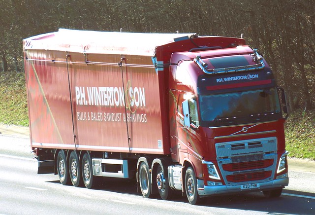 P.H Winterton & Son, Volvo FH (K20PHW) On The A1M Northbound, Fairburn Flyover, North Yorkshire 19/2/24
