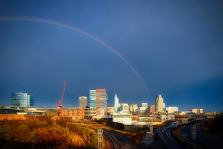 Dreamy Raleigh Rainbow Cityscape