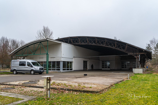 Industriedenkmal Bogenbinderhalle während der Sanierung durch die Firma Sven Minetzke