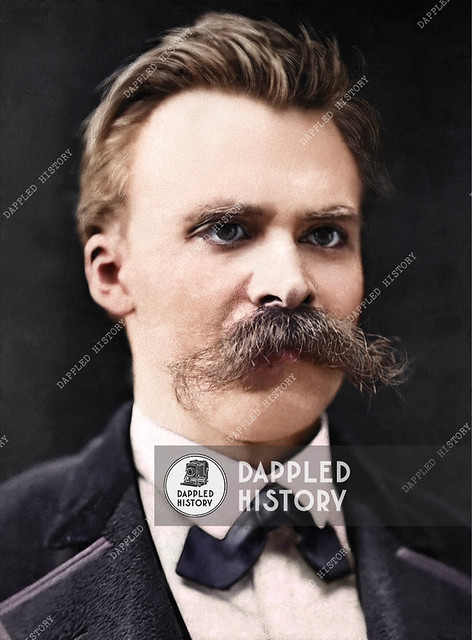 Friedrich Nietzsche, circa 1875. Photographed by Friedrich Hermann Hartmann.