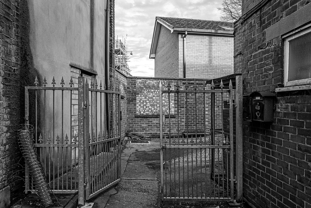 Alleyway Gates - Norwich (Monochrome)  (Ricoh GR3)