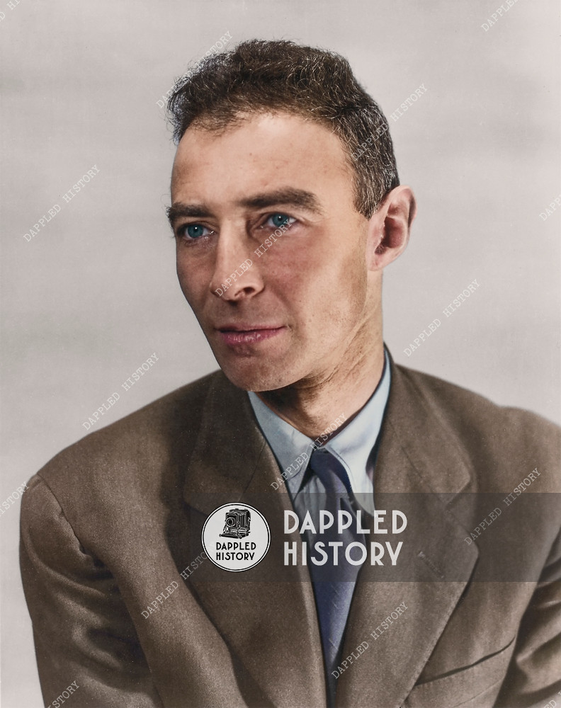 Portrait of Dr. J. Robert Oppenheimer, atomic physicist and head of the Manhattan Project. Circa 1944.