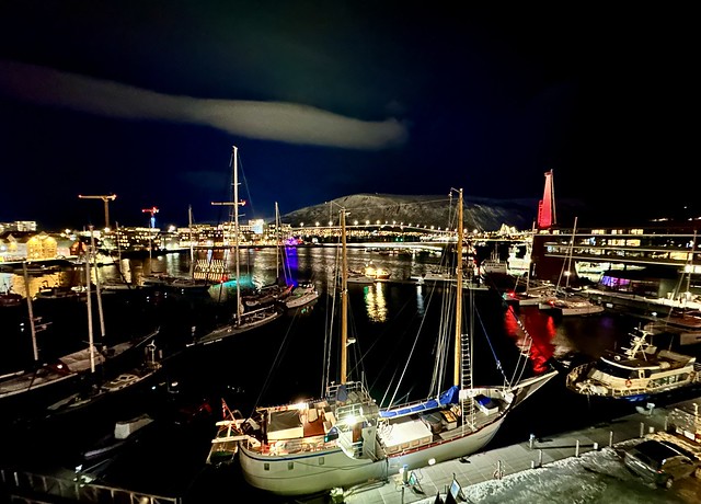 Tromsø Harbor by night