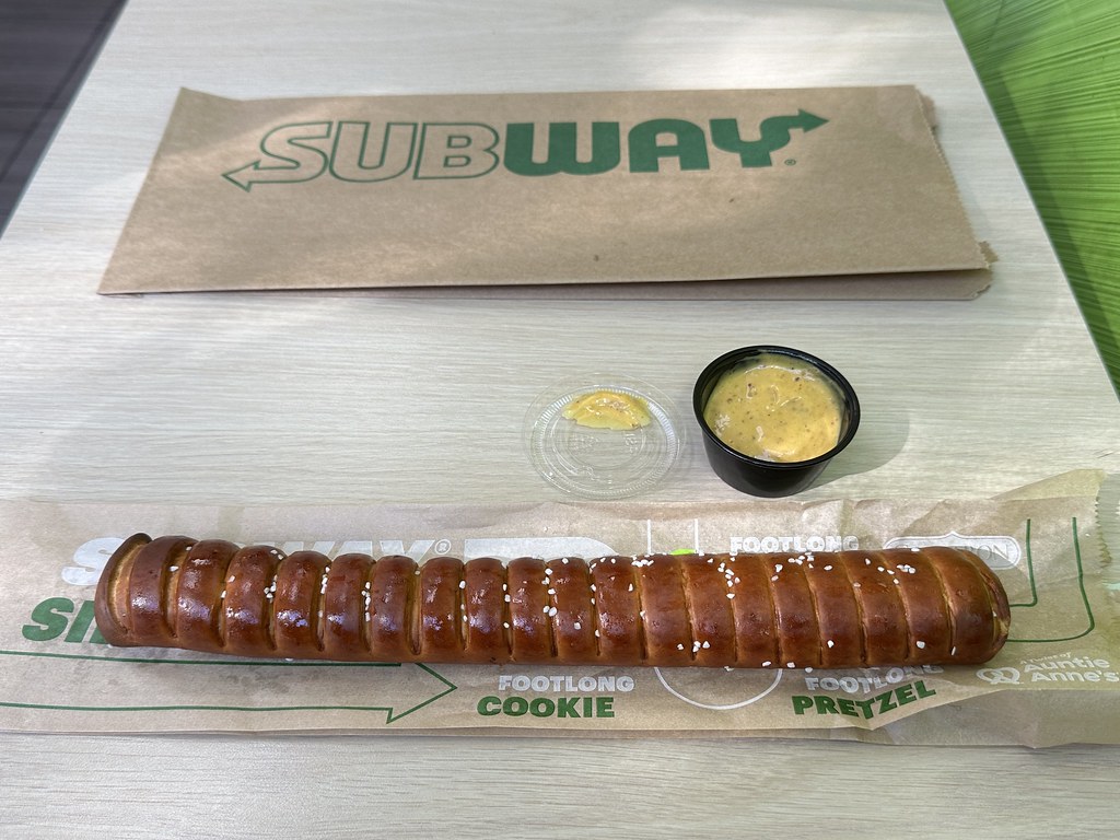 Subway Footlong Sidekick Pretzel With Dipping Sauce