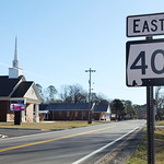 AL40 East Sign in Henagar Eastbound on Alabama State Route 40 in Henagar.