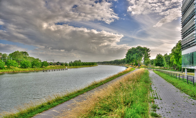 Kanaal door Walcheren, city of Middelburg, The Netherlands.