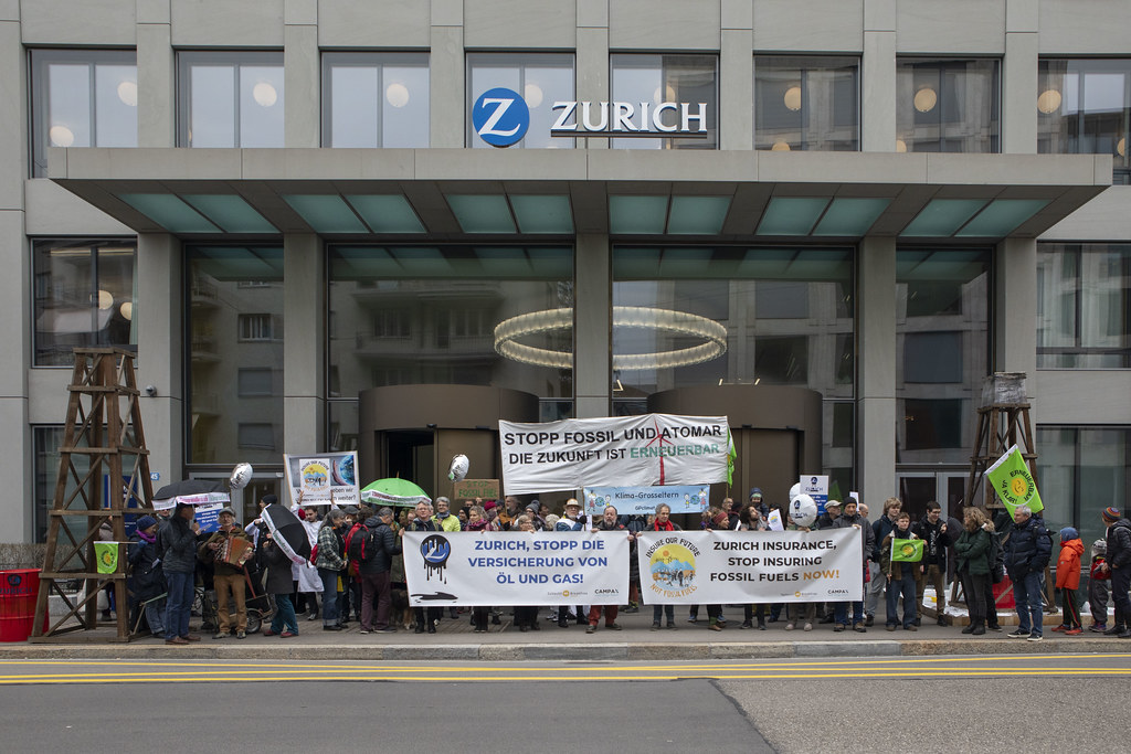 Manifestation devant l'assurance Zurich, 28.02.24