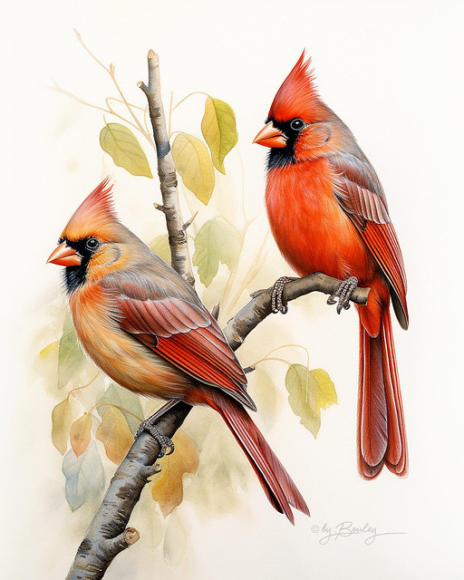 Northern Cardinal - Watercolor